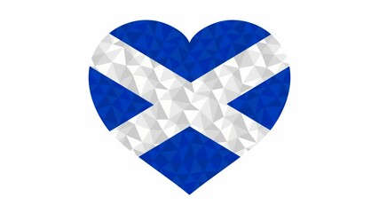 Wall Mural - Scottish flag in form of beating heart low poly style animated video suitable as a site element