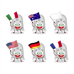 Canvas Print - Time kitchen cartoon character bring the flags of various countries