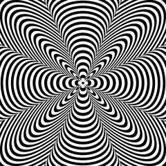 Wall Mural - 3d illusion in abstract op art lines pattern.