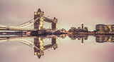 Fototapeta Londyn - Tower Bridge in vintage colours in London. England