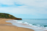 Fototapeta Do akwarium - Bells beach cliff  with wooden stairs   iconic surfing contest  Australia  Great ocean road Victoria 