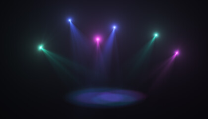 Wall Mural - color stage light effect background.abstract spotlight stage.concert lens flare background