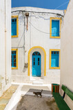 Fototapeta Uliczki - Nikia Village street view in Nisyros Island. Nisyros Island popular tourist destination in Aegean Sea.