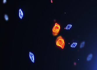 Wall Mural - abstract color neon motion background. 3d illustration spheres and forms on black background.