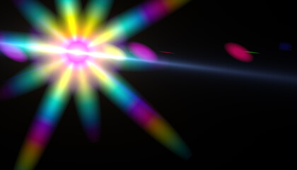 Wall Mural - abstract color flare light.digital lens flare sparkle on space.glowing spectrum light