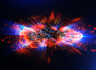 Wall Mural - the big bang in the universe. explosion of a star in space. beautiful 3d illustration.