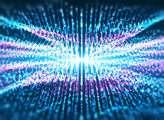Wall Mural - technology illustration. abstract background multicolored. explosion star with particles. beautiful 