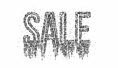 Wall Mural - Particle Sale Text Made Modern Trendy Design Template. Vector design