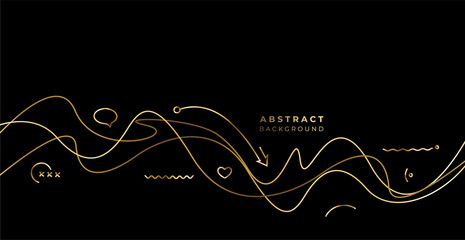 Canvas Print - Abstract Gold Wave line with space of your text, vector illustration.