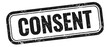 CONSENT text on black grungy vintage stamp.