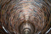 Tunnel Made From Books - Collection Of Knowledge Concept 