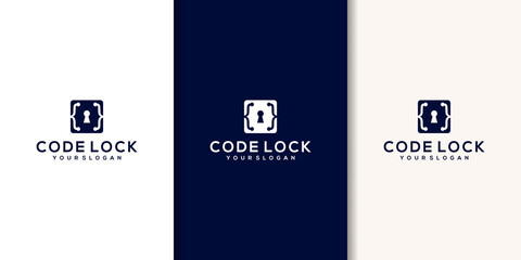 Code Lock Logo Template Design Vector
