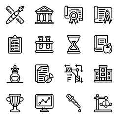 
Pack of Science and Education in Solid Icons
