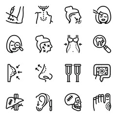 Sticker - 
Pack of Medical Treatment Solid Icons
