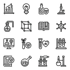 Poster - 
Pack of Chemistry Practicals in Solid Icons
