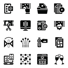 Wall Mural - 
Pack of editing Tools Glyph Icons  
