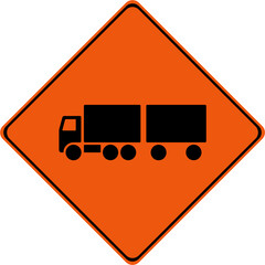 Poster - Warning sign with truck