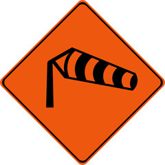 Canvas Print - Warning sign with crosswinds