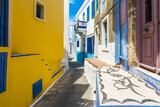 Fototapeta Uliczki - Mandraki Village street view in Nisyros Island. Nisyros Island is populer tourist destination on Aegean Sea.