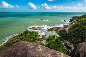 natural landmark of Koh Samui in Thailand, a rock called Hin Ta Hin Yai grandfather and grandmother, a place to visit for tourists and locals