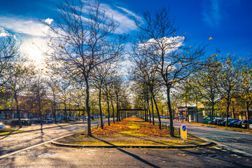 Canvas Print - Midsummer Boulevard in Milton Keynes at sunny autumn day 