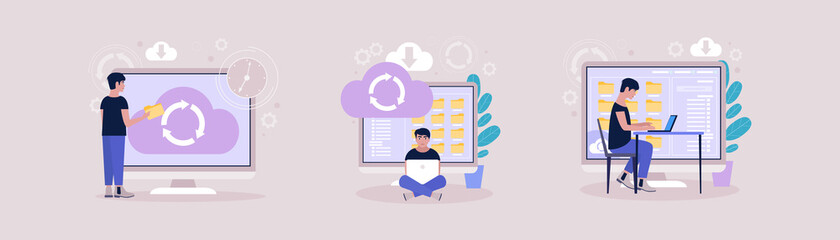Cloud data storage concept
