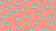 © Bolbik - Texture endless seamless pattern from flat icons of dialog clouds with hearts, love items for the holiday of love Valentine's Day on February 14 or March 8 on a pink background. illustration