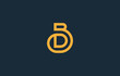 merged letter D with B, BD, DB logo design