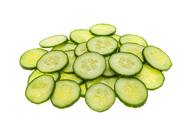 Wall Mural - sliced cucumber isolated