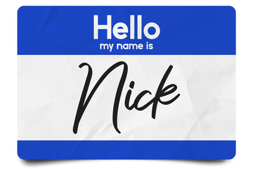 Wall Mural - Hello my name is Nick
