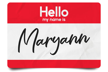 Wall Mural - Hello my name is Maryann