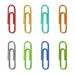 © Real Vector - 3d realistic colorful collection of paperclips. Isolated on white background.