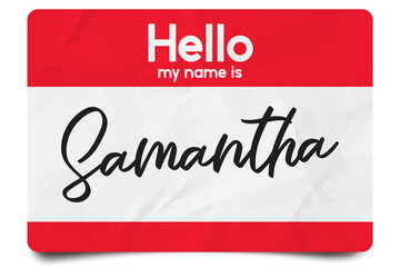 Wall Mural - Hello my name is Samantha