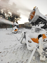 Mobile Snow Guns For Production Of Artificial Snow.