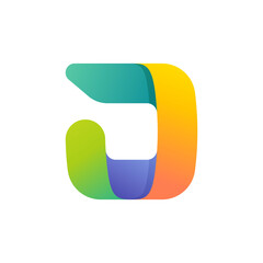 Wall Mural - Colorful gradient J letter initial logo.