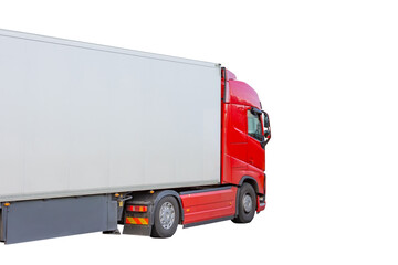 Wall Mural - Truck semitrailer with blank place for your text, isolated on white background.