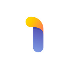 Sticker - Colorful gradient number one logo.