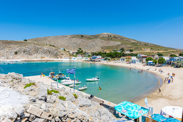 Wall Mural - The Beach of Pserimos Island. Pserimos is small Greek Island in Aegean Sea.