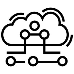 Canvas Print - Cloud computing icon in line design