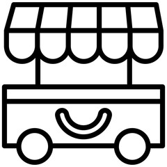 Poster - Food cart vector in line design 