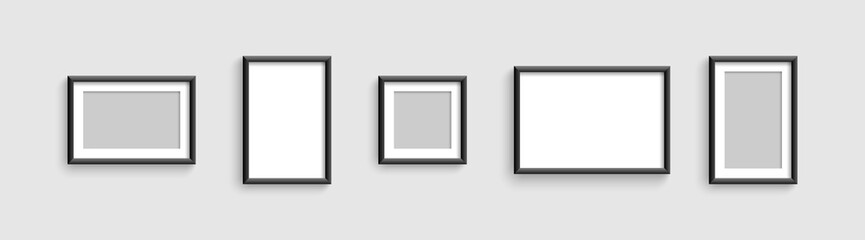 Wall Mural - photo frames. vector template for picture. collection photo frames, isolated. template mockup photo 