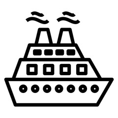 Sticker - Ship cruise boat icon in line design 