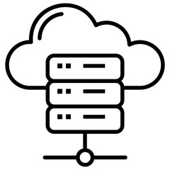 Poster - Cloud hosting icon in line design