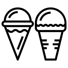 Poster - Ice cream cones line vector design 