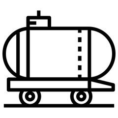 Poster - Line oil tanker vector in line design 