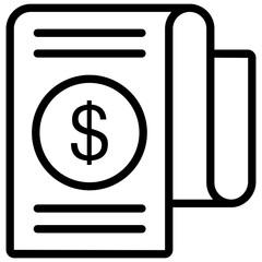 Sticker - Invoice slip icon in line design 