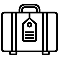 Sticker - Luggage icon design in line vector 