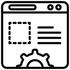 Sticker - Line design of webpage setting icon.