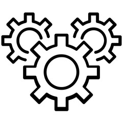 Canvas Print - Cogwheel icon isolated on white background 