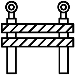 Poster - Road  barrier icon in  line design 